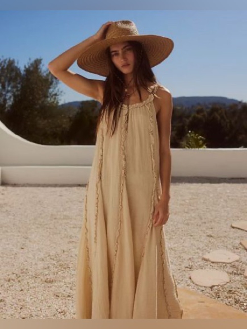 Free People McKinley Maxi Dress in Cream Size XS